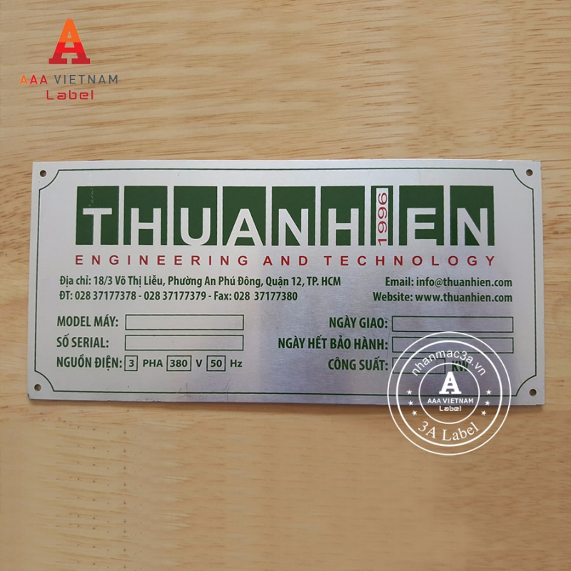 In tem mác máy động cơ bền đẹp - Mẫu 01 - Ảnh 5