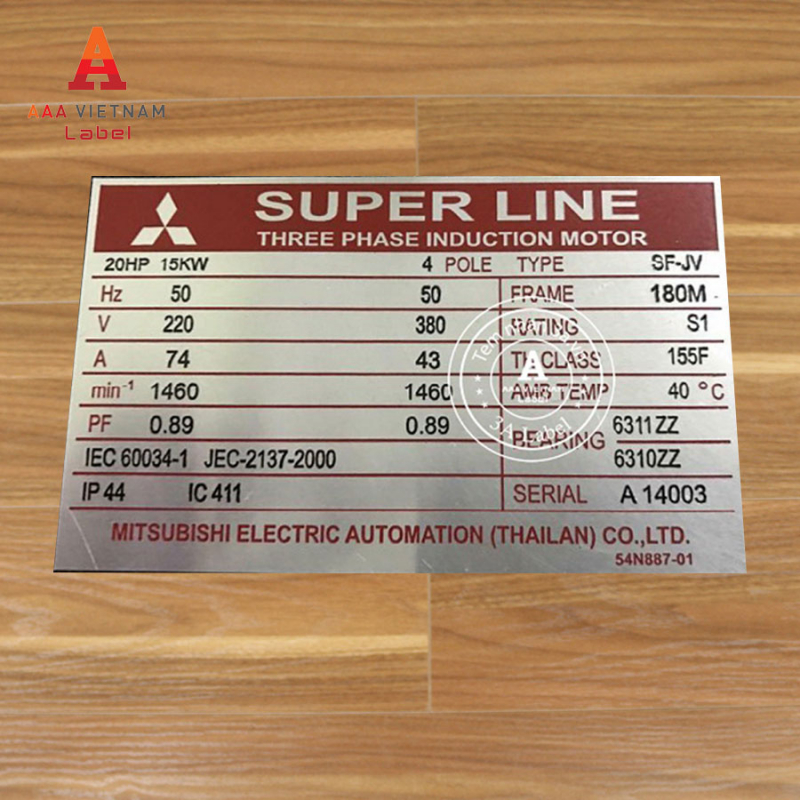 In tem mác máy động cơ bền đẹp - Mẫu 06 - Ảnh 3