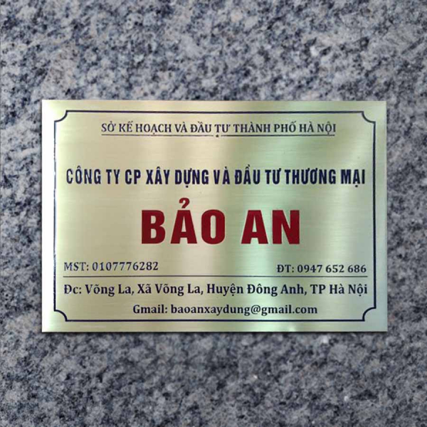 Biển công ty đẹp chất liệu đồng - Mẫu 14