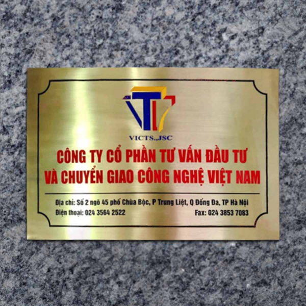 Biển công ty đẹp chất liệu đồng - Mẫu 12