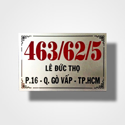 Biển số nhà đẹp chất liệu inox